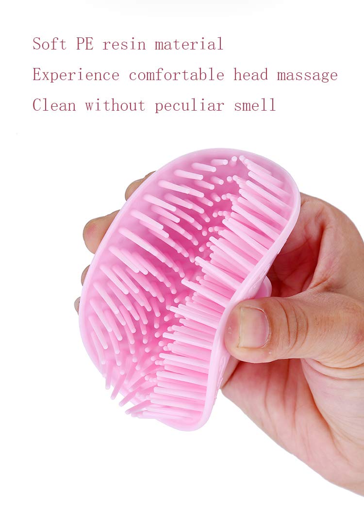 Aroveea Hair Scalp Brush Dandruff Cleaning Brush Shower Scalp Shampoo Brush Scalp Massager Pack of 4(Blue and Pink) - Image 5
